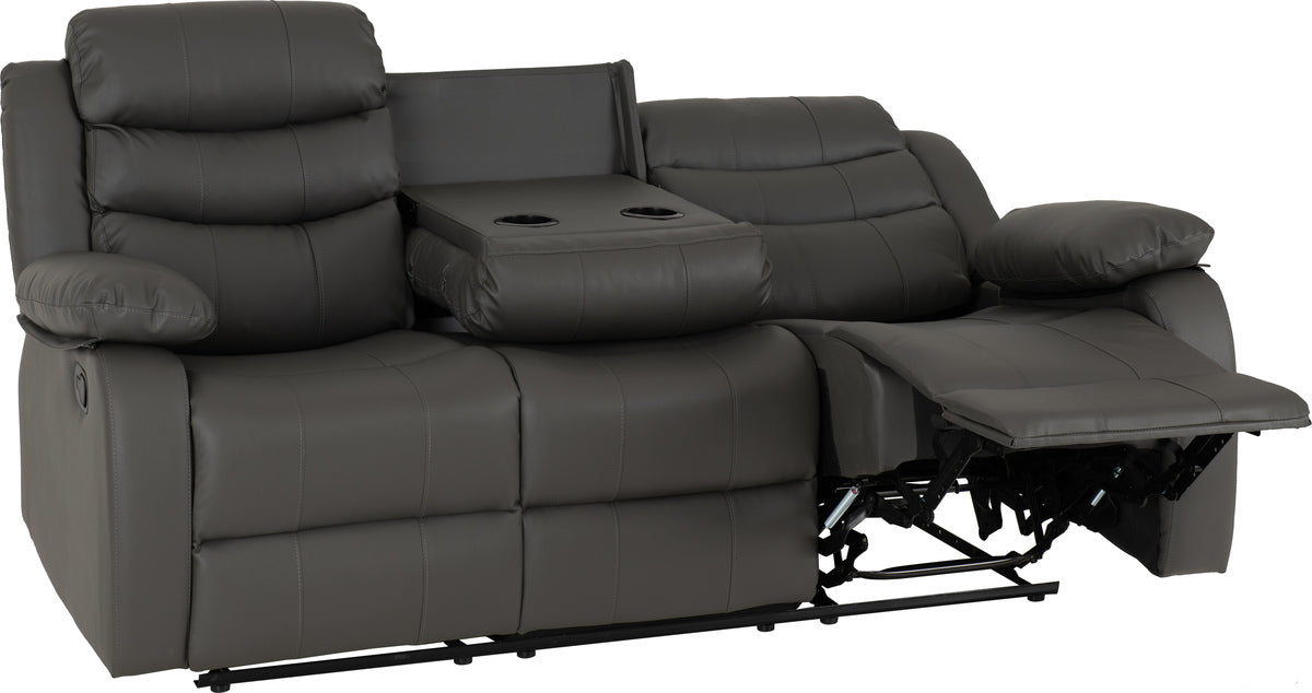 Roma 3+2 Recliner Suite Grey Faux Leather