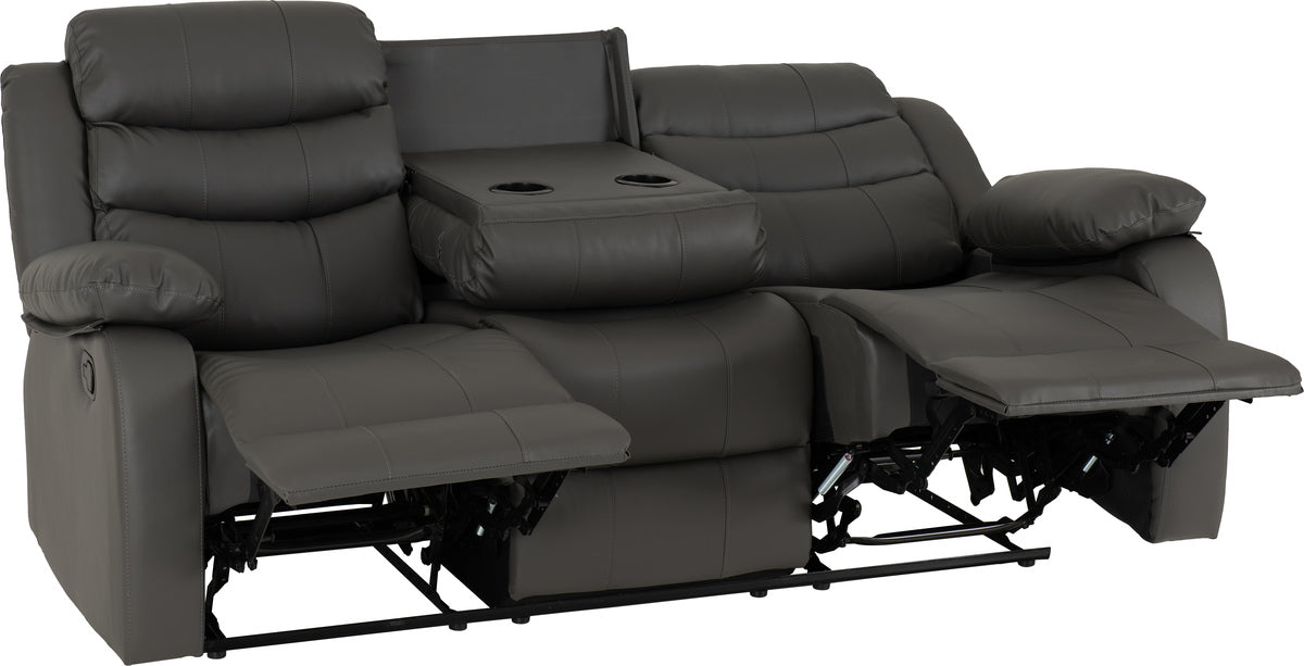 Roma 3+2 Recliner Suite Grey Faux Leather