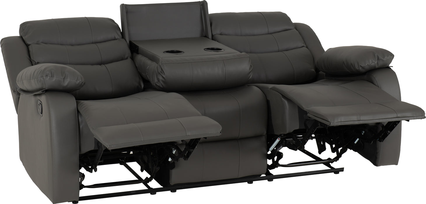 Roma 3+2 Recliner Suite Grey Faux Leather
