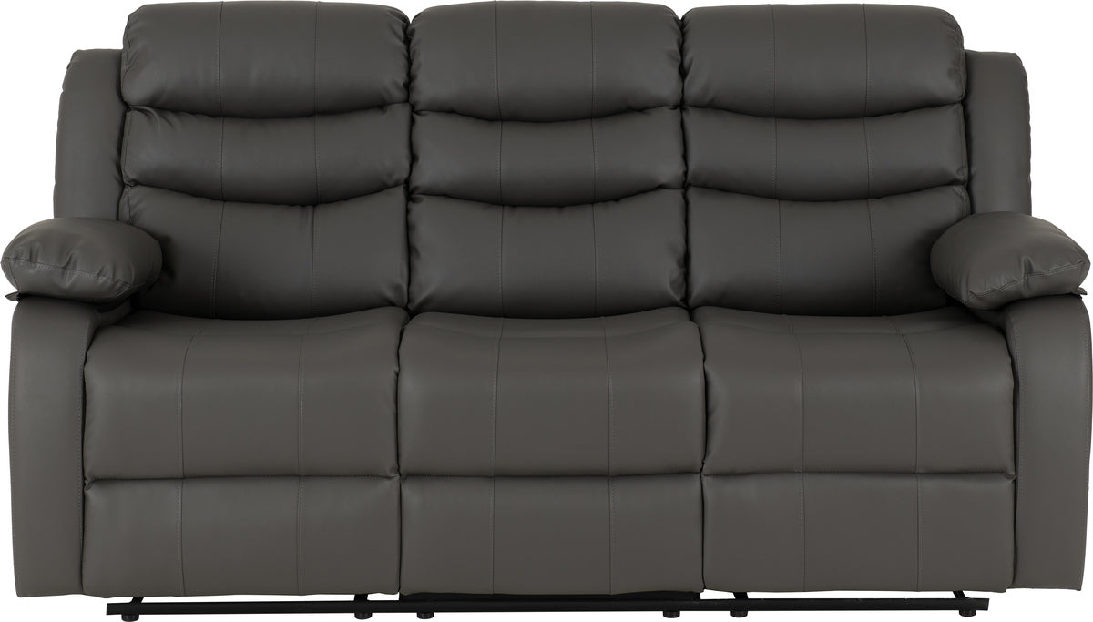 Roma 3+2 Recliner Suite Grey Faux Leather
