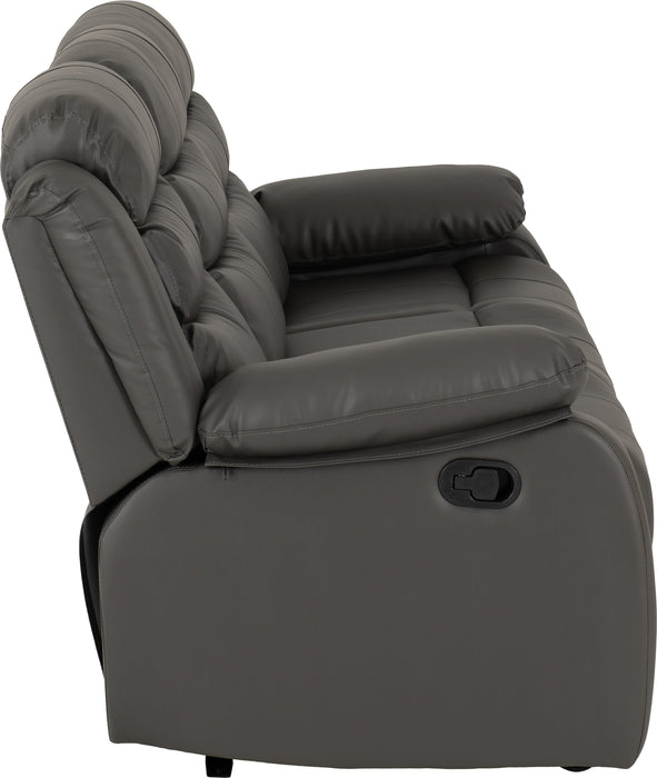 Roma 3+2 Recliner Suite Grey Faux Leather