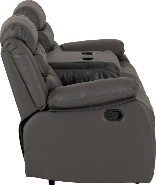 Roma 3+2 Recliner Suite Grey Faux Leather
