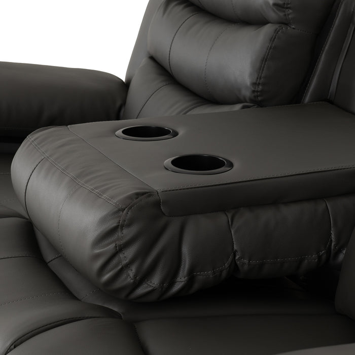 Roma 3+2 Recliner Suite Grey Faux Leather