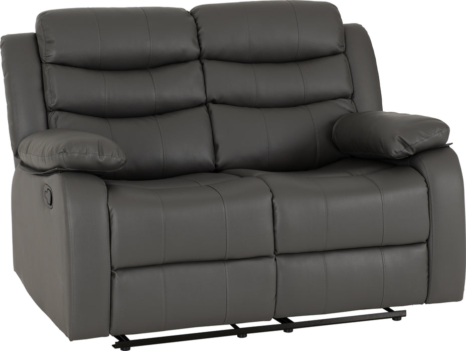 Roma 3+2 Recliner Suite Grey Faux Leather