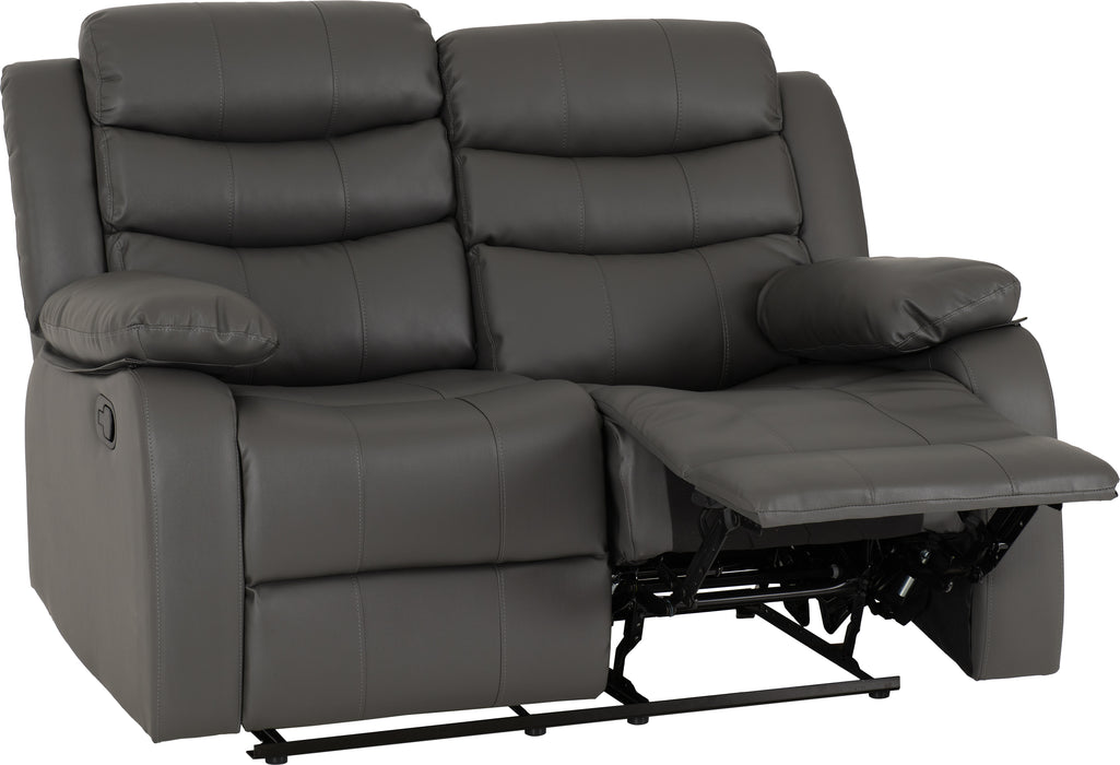 Roma 3+2 Recliner Suite Grey Faux Leather