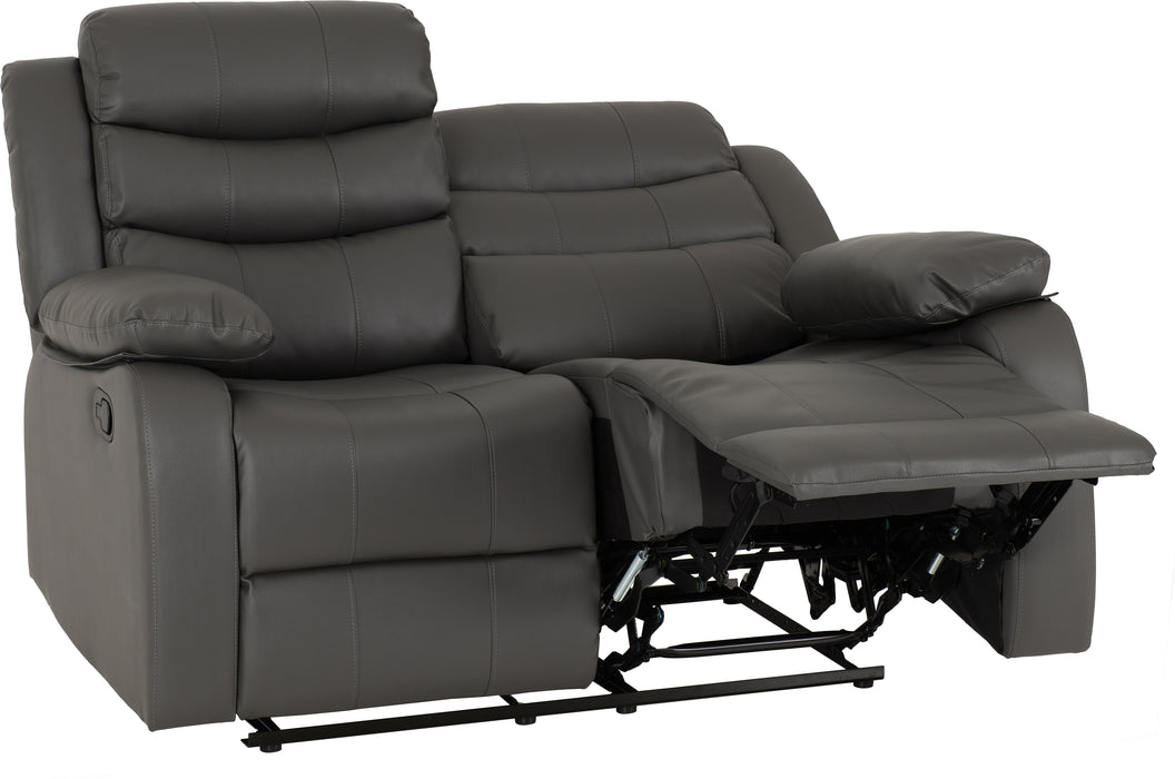 Roma 3+2 Recliner Suite Grey Faux Leather