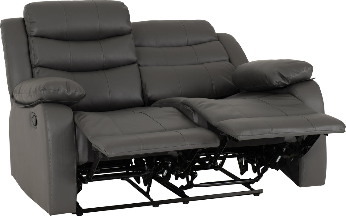 Roma 3+2 Recliner Suite Grey Faux Leather