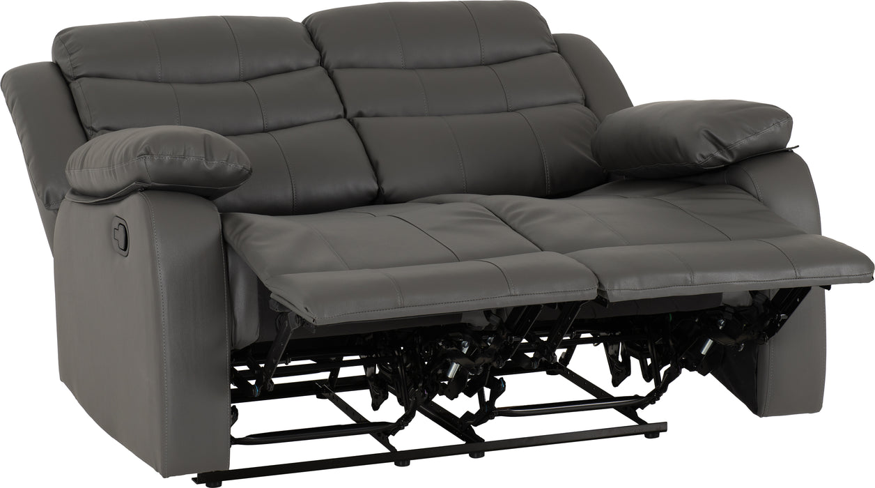 Roma 3+2 Recliner Suite Grey Faux Leather