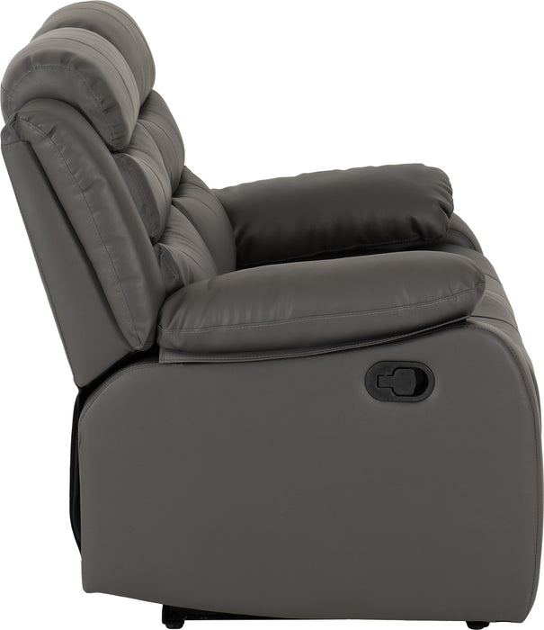 Roma 3+2 Recliner Suite Grey Faux Leather