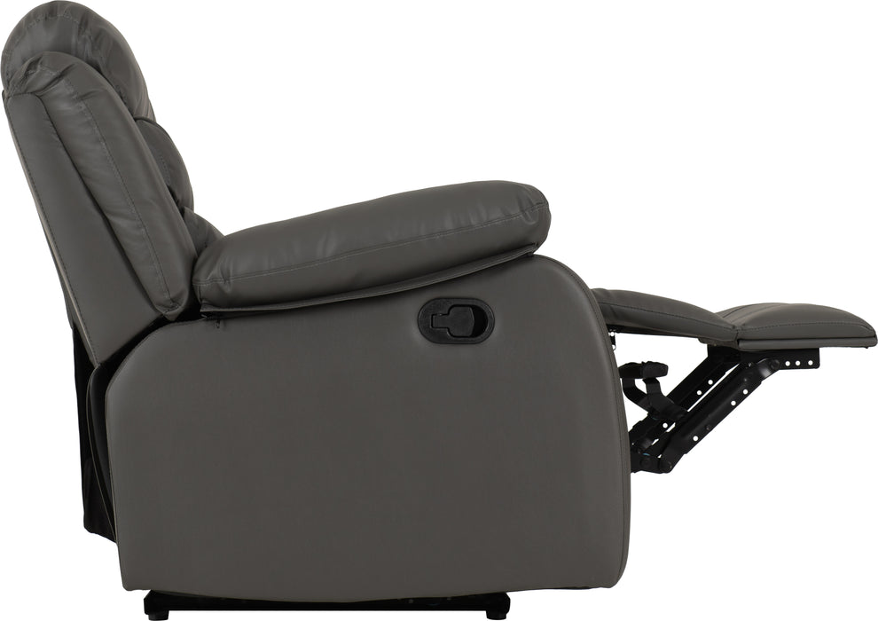 Roma 3+2 Recliner Suite Grey Faux Leather