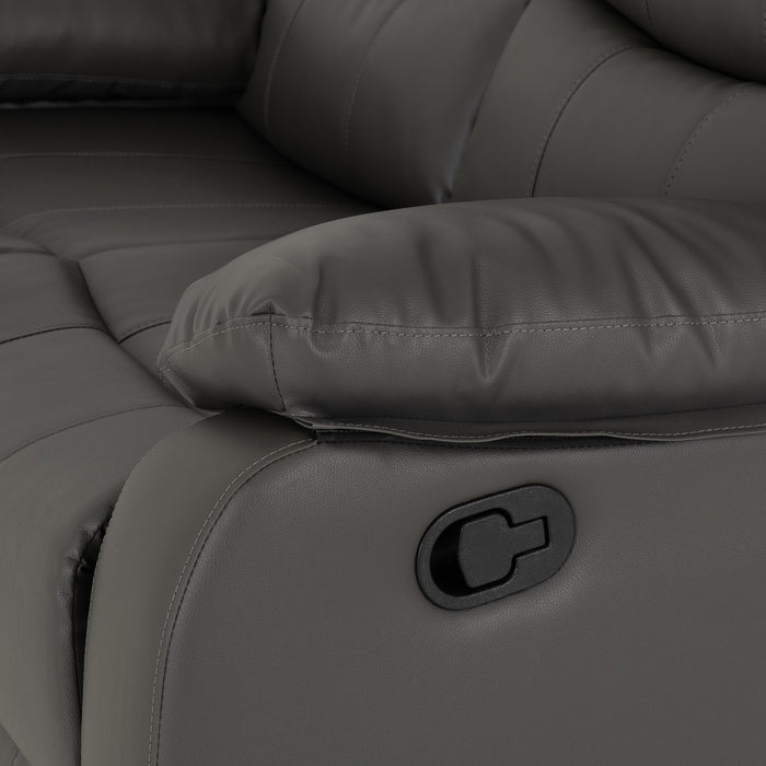 Roma 3+2 Recliner Suite Grey Faux Leather