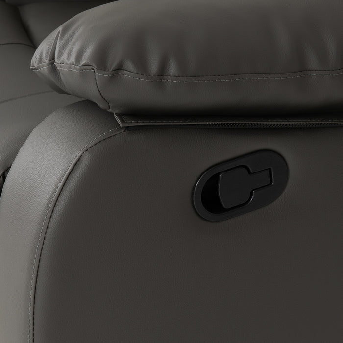 Roma 3+2 Recliner Suite Grey Faux Leather