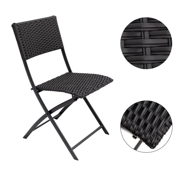 Rattan Bistro Set Includes a Table And Two Chairs