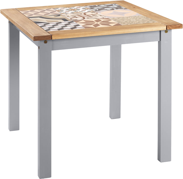 Salvador 1+2 Tile Top Dining Set Grey Slate/Distressed Waxed Pine