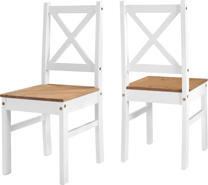 Salvador 1+2 Tile Top Dining Set White/Distressed Waxed Pine