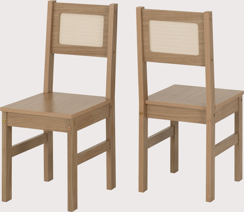 Santana 1+4 Dining Set Light Oak/Rattan Effect