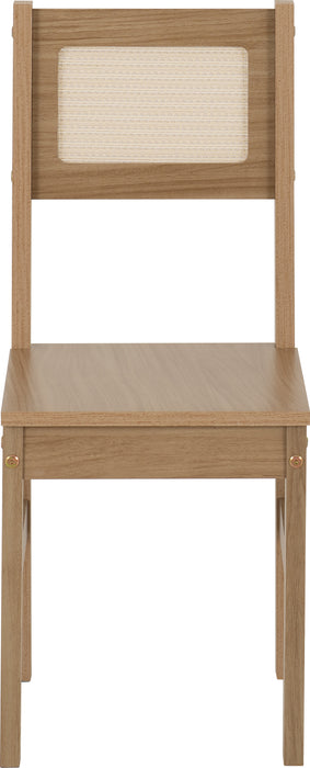 Santana 1+4 Dining Set Light Oak/Rattan Effect