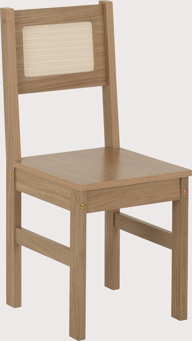 Santana 1+4 Dining Set Light Oak/Rattan Effect