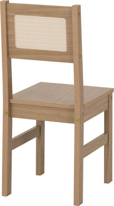 Santana 1+4 Dining Set Light Oak/Rattan Effect
