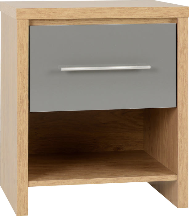 Seville Bedroom Set Grey High Gloss/Light Oak Effect Veneer