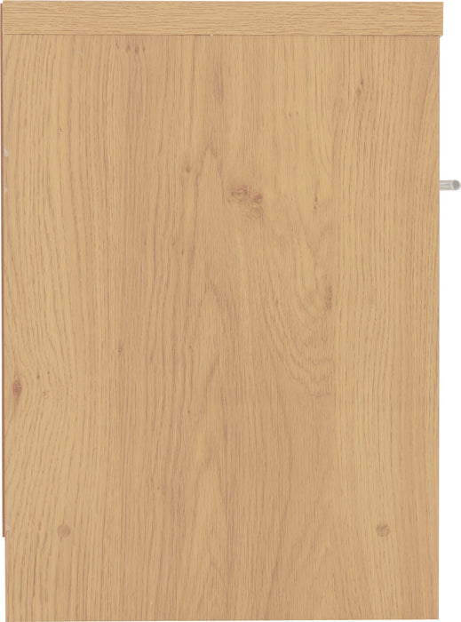 Seville 1 Drawer Bedside Cabinet White High Gloss/Light Oak Effect Veneer