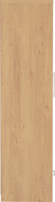 Seville 2 Door 1 Drawer Wardrobe White High Gloss/Light Oak Effect Veneer
