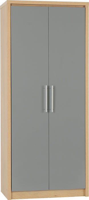 Seville Bedroom Set Grey High Gloss/Light Oak Effect Veneer