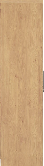 Seville 2 Door Wardrobe Grey High Gloss/Light Oak Effect Veneer