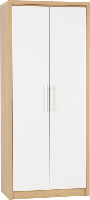 Seville Bedroom Set White High Gloss/Light Oak Effect Veneer