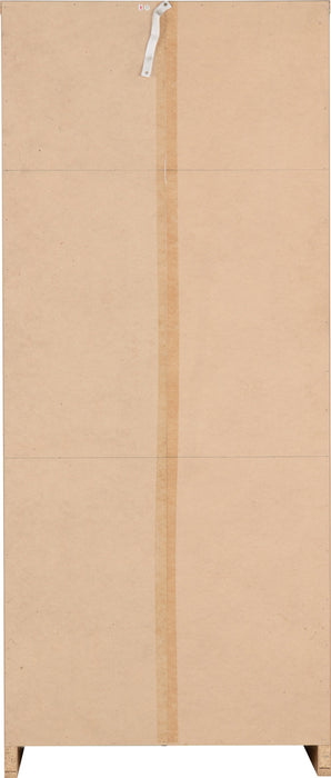 Seville 2 Door Wardrobe White High Gloss/Light Oak Effect Veneer