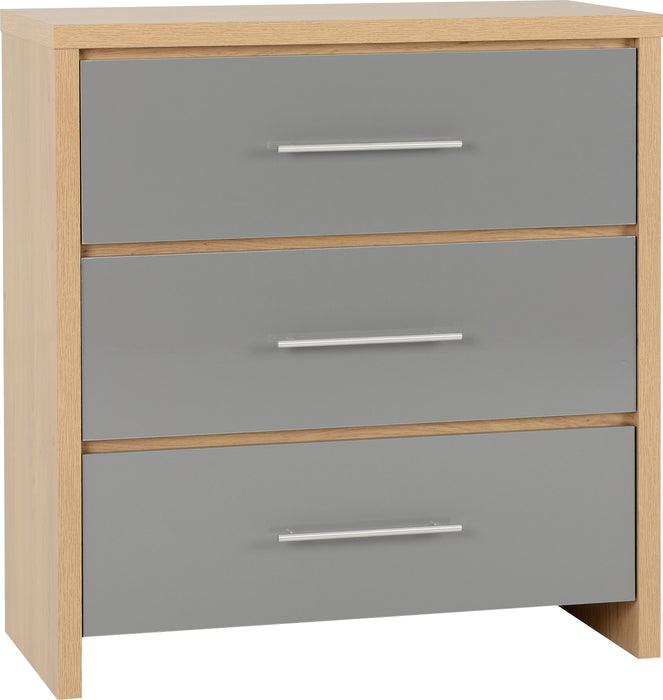 Seville Bedroom Set Grey High Gloss/Light Oak Effect Veneer