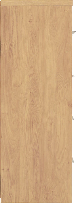 Seville 3+2 Drawer Chest White High Gloss/Light Oak Effect Veneer