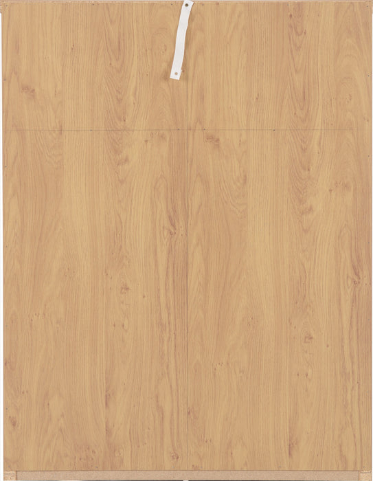 Seville 3+2 Drawer Chest White High Gloss/Light Oak Effect Veneer