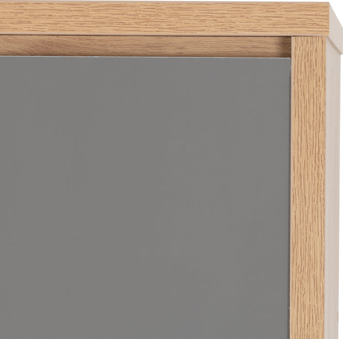 Seville 4 Door 2 Drawer Wardrobe Grey High Gloss/Light Oak Effect Veneer