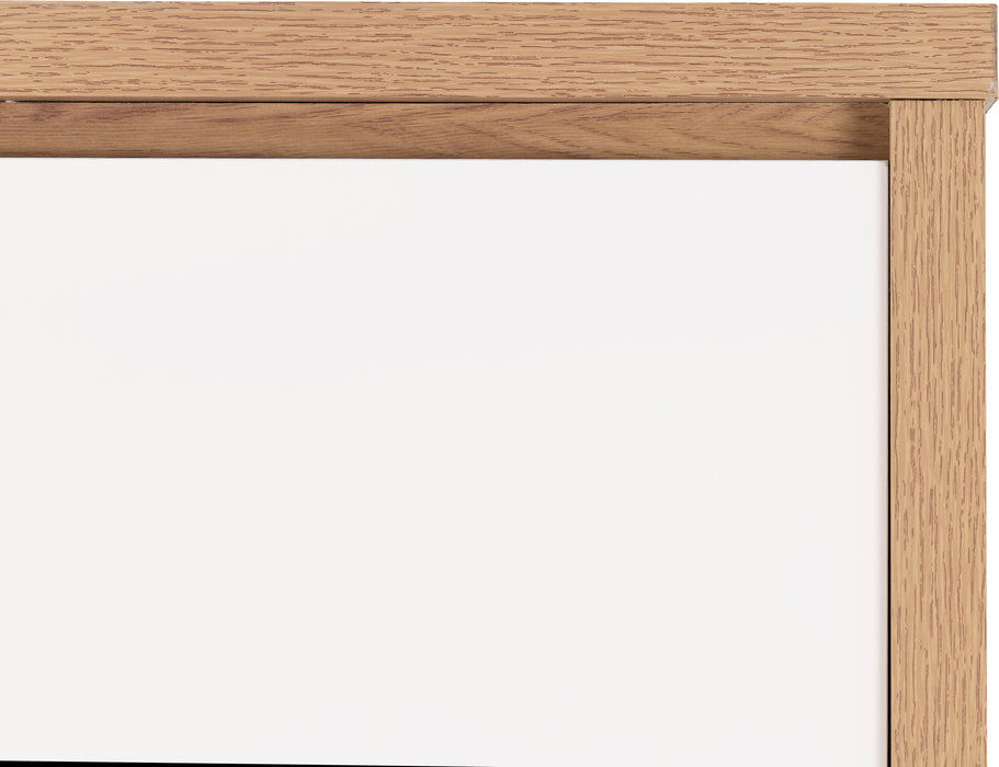 Seville 4 Door 2 Drawer Wardrobe White High Gloss/Light Oak Effect Veneer
