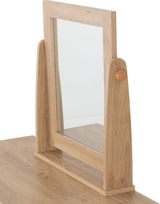 Seville 3 Drawer Dressing Table Set Grey High Gloss/Light Oak Effect Veneer