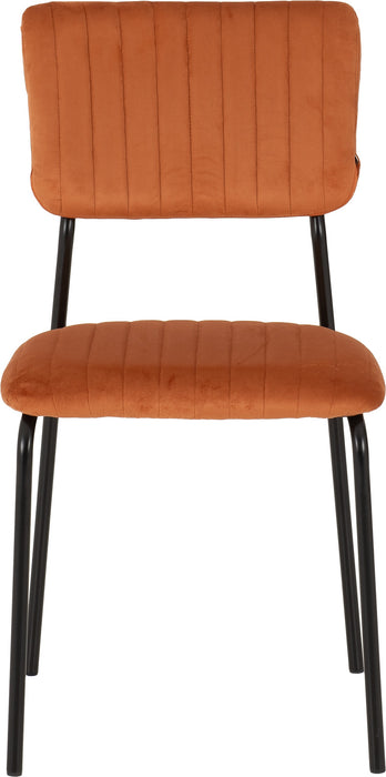 Sheldon Round Glass Top Dining Set Clear Glass/Black/Burnt Orange Velvet Fabric