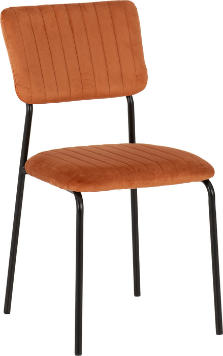 Sheldon Round Glass Top Dining Set Clear Glass/Black/Burnt Orange Velvet Fabric