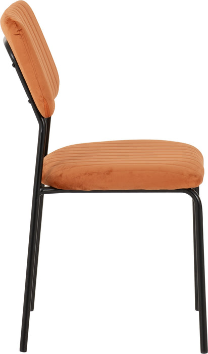 Sheldon Round Glass Top Dining Set Clear Glass/Black/Burnt Orange Velvet Fabric