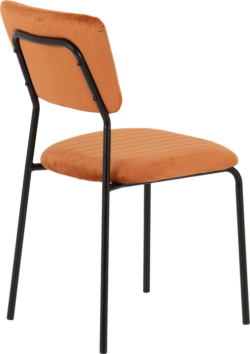 Sheldon Round Glass Top Dining Set Clear Glass/Black/Burnt Orange Velvet Fabric