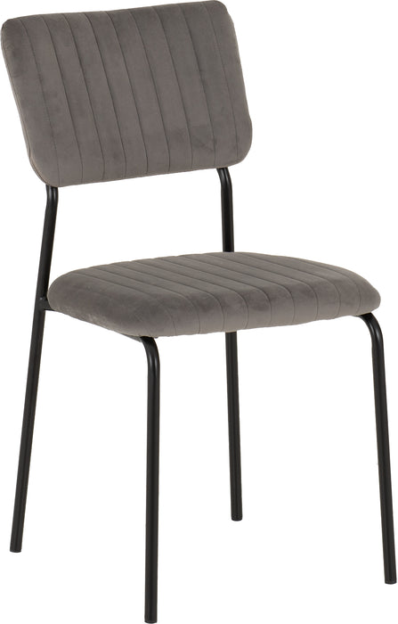 Sheldon Round Glass Top Dining Set Clear Glass/Black/Grey Velvet Fabric