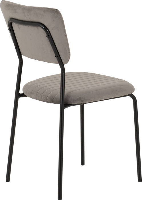 Sheldon Round Glass Top Dining Set Clear Glass/Black/Grey Velvet Fabric
