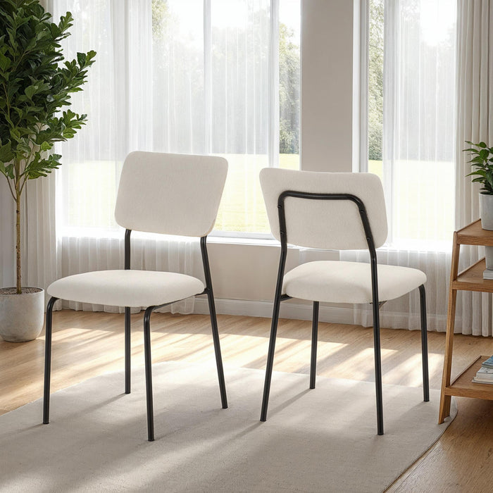 Sheldon Chair (Box of 4) Ivory Boucle Fabric