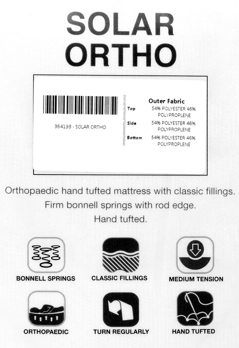 Solar Ortho 4'6" Mattress Ivory