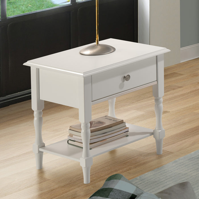Stratford 1 Drawer Side Table White