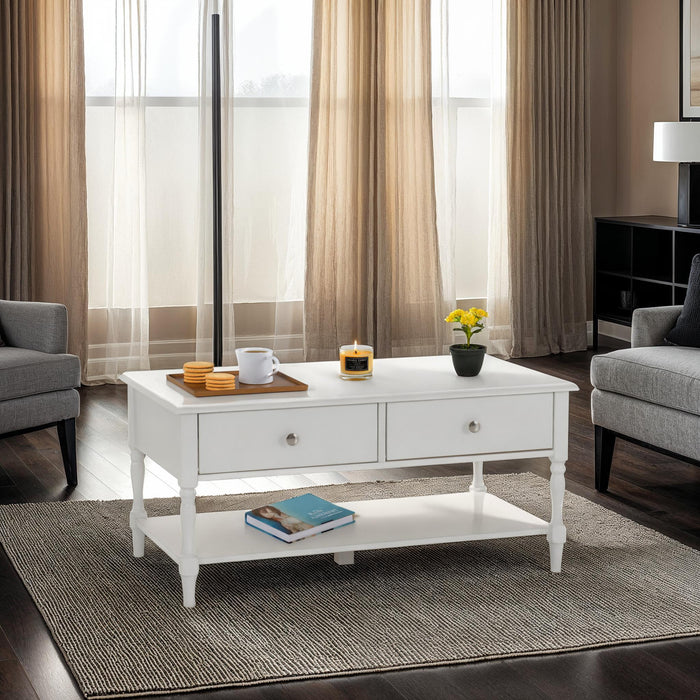 Stratford 2 Drawer Coffee Table White