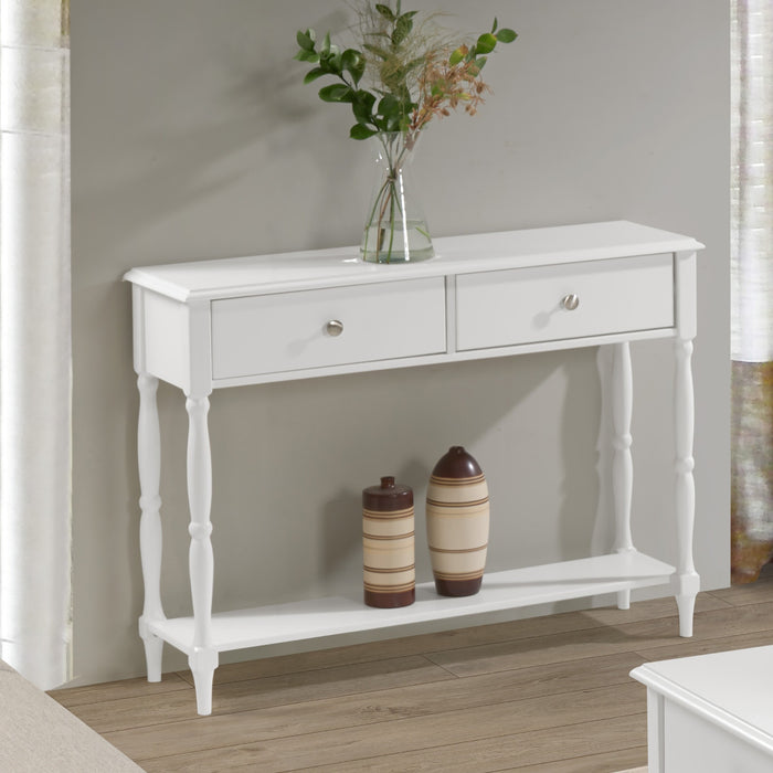 Stratford 2 Drawer Console Table White