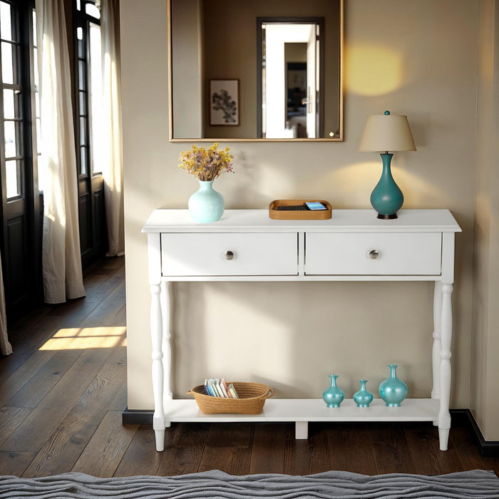 Stratford 2 Drawer Console Table White