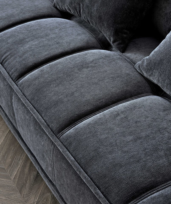Aluxo Gramercy Group In Steel Velvet 3 Seater