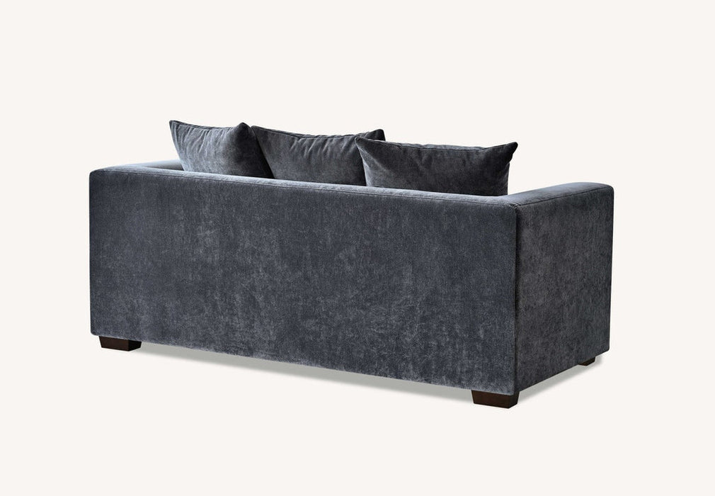 Aluxo Gramercy Group In Steel Velvet 3 Seater
